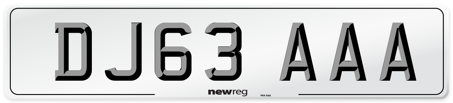 DJ63 AAA Number Plate from New Reg